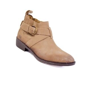 UGG WYLMA Boot Distressed Suede Ankle Boots Women's Size 9.5- Tan, Neutral
